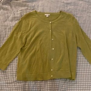 J Jill Light Green Cardigan